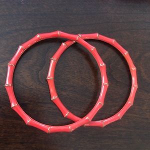 Bright Coral Bamboo Bracelets